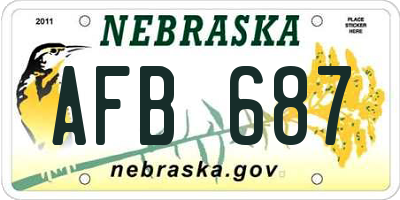 NE license plate AFB687