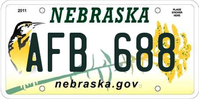 NE license plate AFB688