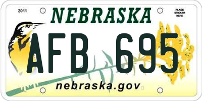 NE license plate AFB695