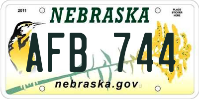 NE license plate AFB744