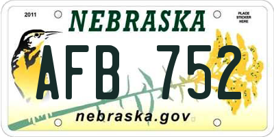 NE license plate AFB752
