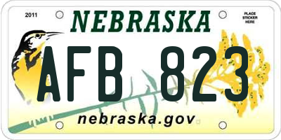 NE license plate AFB823