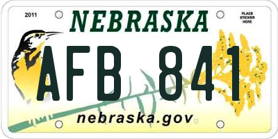 NE license plate AFB841