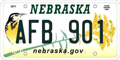 NE license plate AFB901