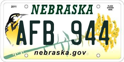 NE license plate AFB944