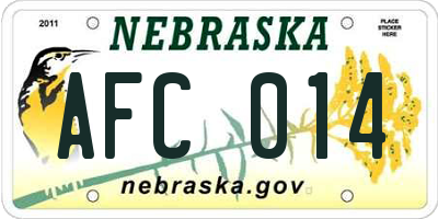 NE license plate AFC014
