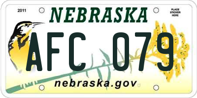 NE license plate AFC079