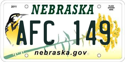 NE license plate AFC149