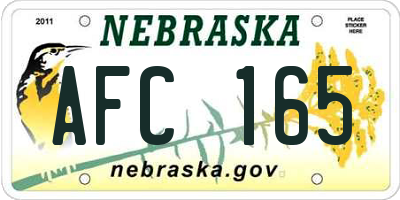 NE license plate AFC165