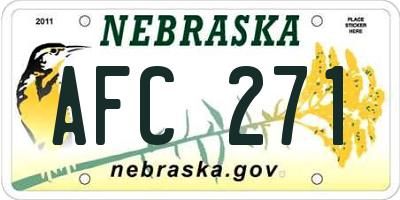 NE license plate AFC271