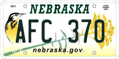 NE license plate AFC370