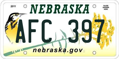 NE license plate AFC397