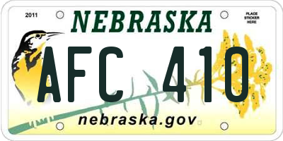 NE license plate AFC410