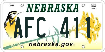 NE license plate AFC411