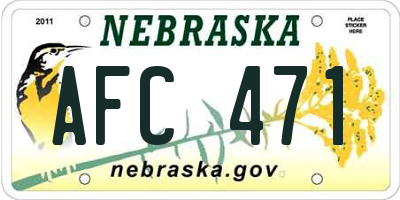 NE license plate AFC471