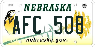 NE license plate AFC508