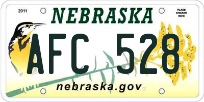 NE license plate AFC528