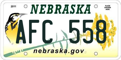 NE license plate AFC558