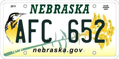 NE license plate AFC652