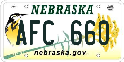 NE license plate AFC660