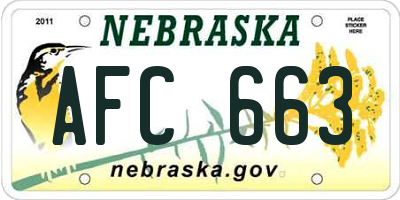 NE license plate AFC663