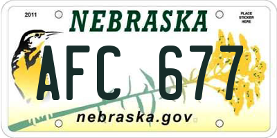 NE license plate AFC677