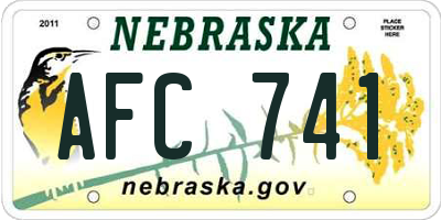NE license plate AFC741