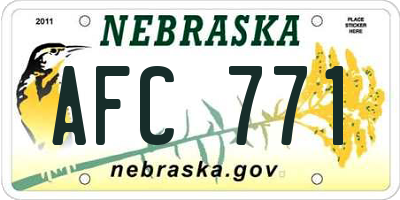 NE license plate AFC771