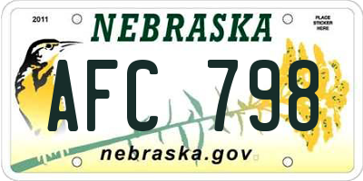NE license plate AFC798
