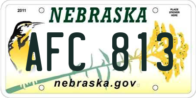 NE license plate AFC813