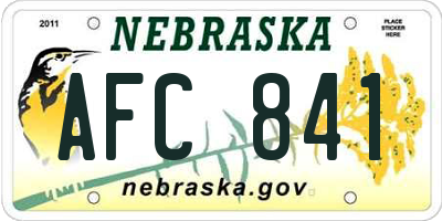 NE license plate AFC841