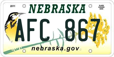 NE license plate AFC867