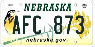 NE license plate AFC873