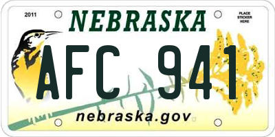 NE license plate AFC941