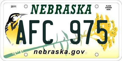 NE license plate AFC975
