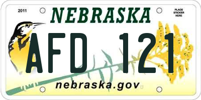 NE license plate AFD121