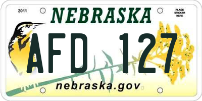 NE license plate AFD127