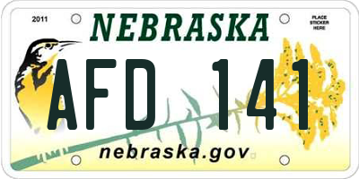 NE license plate AFD141