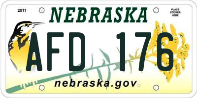 NE license plate AFD176