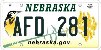NE license plate AFD281