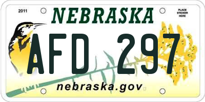 NE license plate AFD297