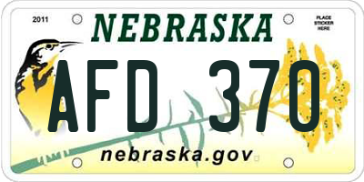 NE license plate AFD370