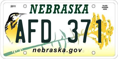NE license plate AFD371