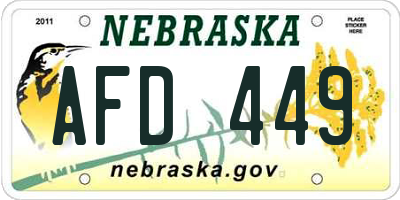 NE license plate AFD449