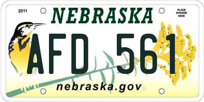NE license plate AFD561
