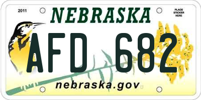 NE license plate AFD682