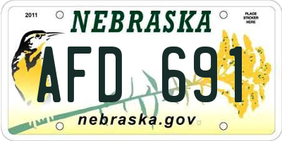 NE license plate AFD691