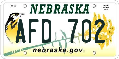 NE license plate AFD702