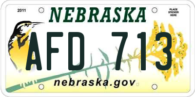 NE license plate AFD713