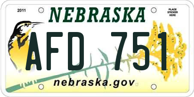 NE license plate AFD751